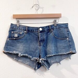 Superdown Midrise‎ Distressed Denim Cutoff Shorts Size 28